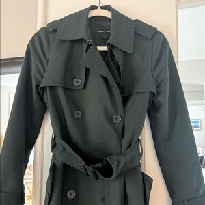 Club Monaco Viveca Double Breasted Trench Coat in Dark Rosemary